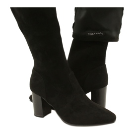 Naisten mustat joustavat saappaat Caprice 9-25520-41 044 mustat polvisaappaat 5