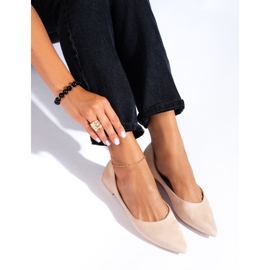 Naisten beige-mokkanahka Shelovet ballerinat 1