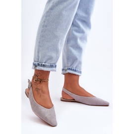 PS1 Kenra Naisten harmaat mokkanahkaiset ballerinat 1