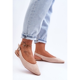 PS1 Kenra naisten beige-mokkanahkaballerinat 1