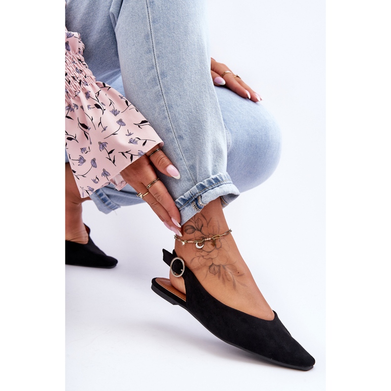 PS1 Kenra naisten mustat mokkanahkaiset ballerinat 2