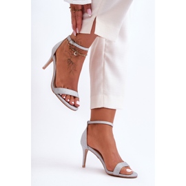 Kiiltävät Gedna hopeakorkokengät sandaalit 1