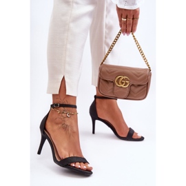 Kiiltävät mustat Gedna korkeakorkoiset sandaalit 2