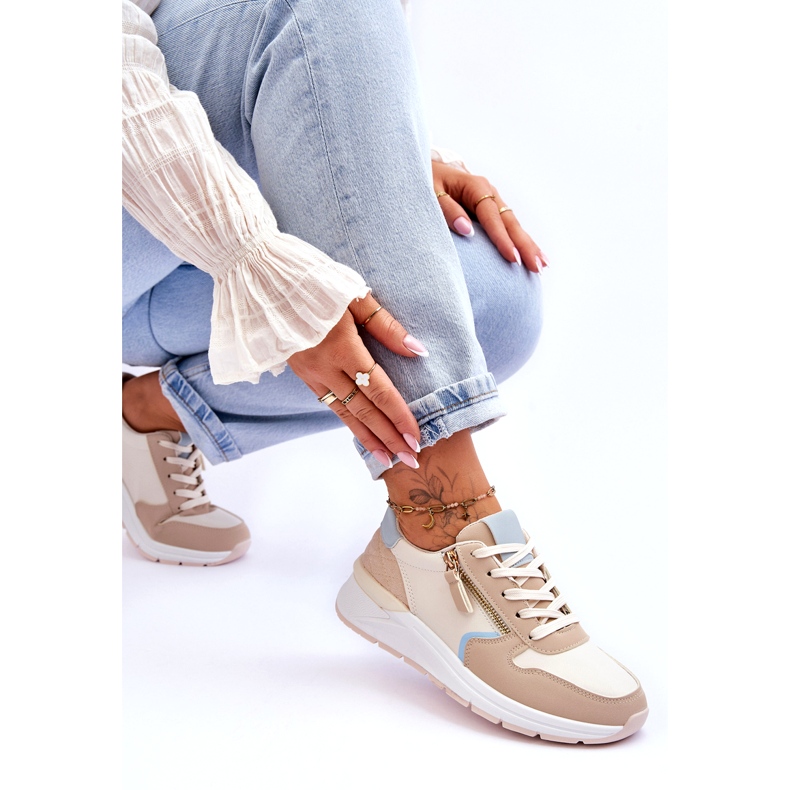 PA1 Naisten urheilukengät vetoketjulla beige Larisa 4