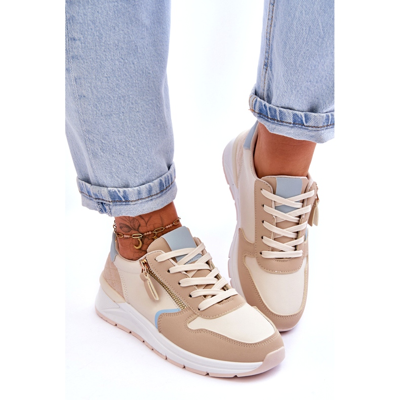 PA1 Naisten urheilukengät vetoketjulla beige Larisa 3