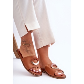 Naisten ruskeat sherrykoristeiset tossut 2