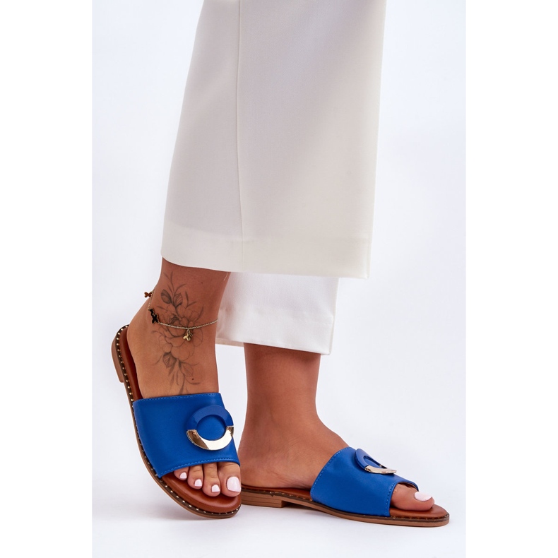 Naisten siniset sherrykoristeiset tossut sininen 1