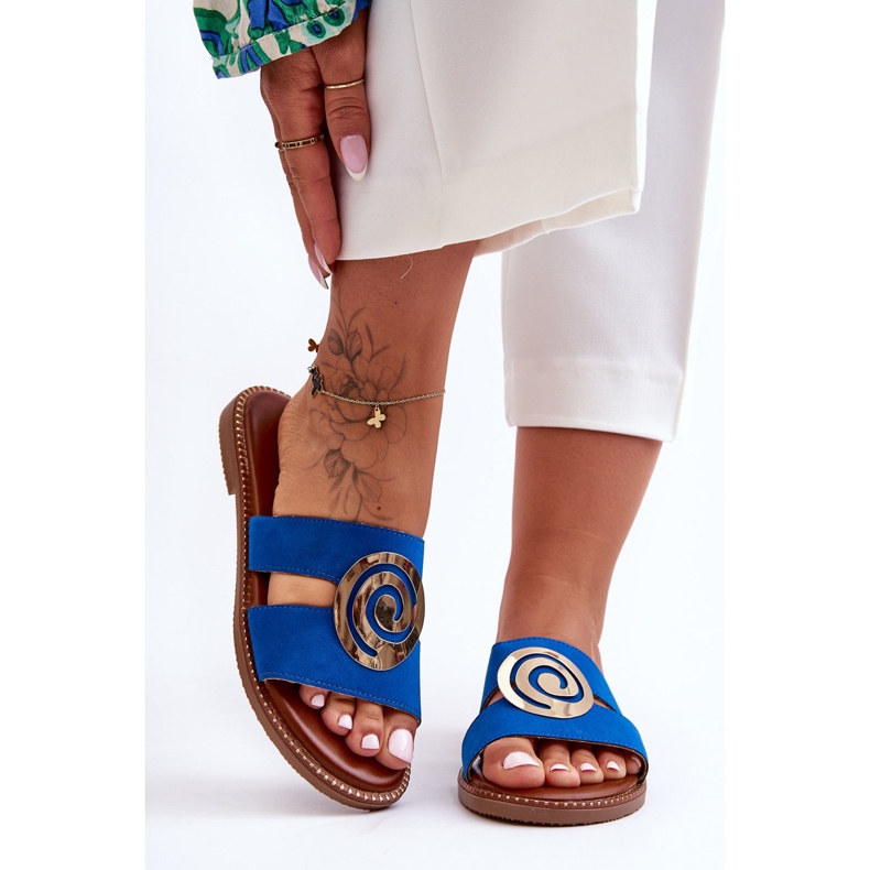 Muodikkaat tossut peilikoristeella Blue Deep Breath sininen 2