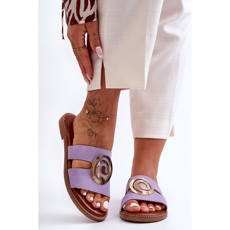 Muodikkaat tossut, joissa on peilikoriste, violetti syvä hengitys 1