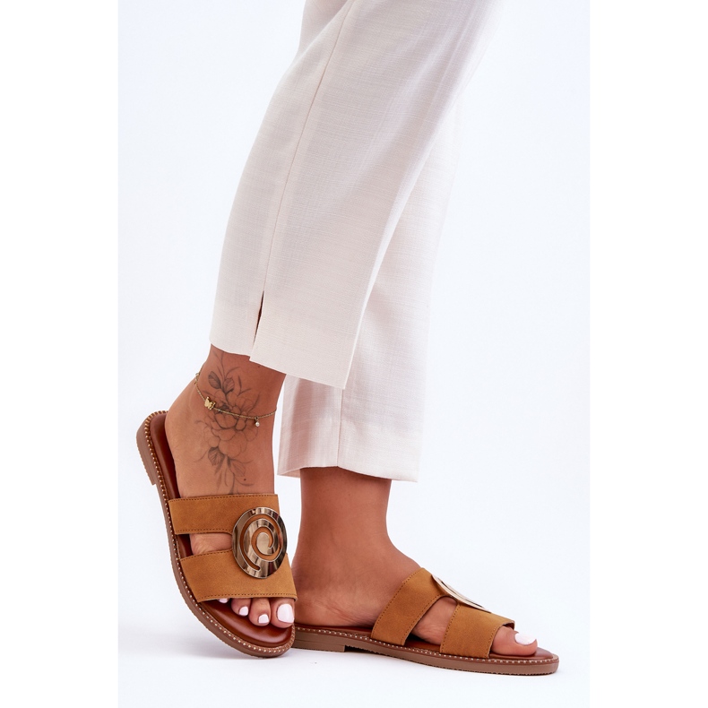 Muodikkaat tossut, joissa on peilikoriste Camel Deep Breath ruskea 1