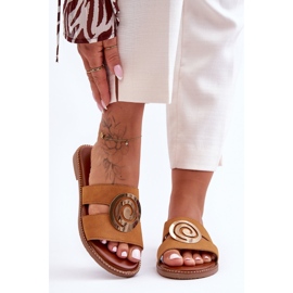 Muodikkaat tossut, joissa on peilikoriste Camel Deep Breath ruskea 2