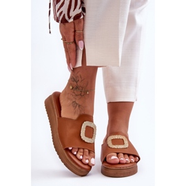 Naisten Denicia Brown -koristetossut ruskea 2