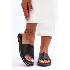 Naisten mustat Harmony-nahkaiset tossut 1