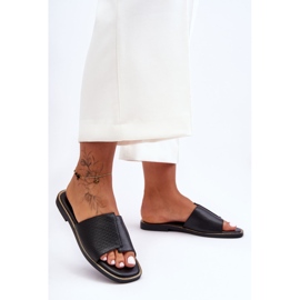 Naisten mustat Harmony-nahkaiset tossut 2