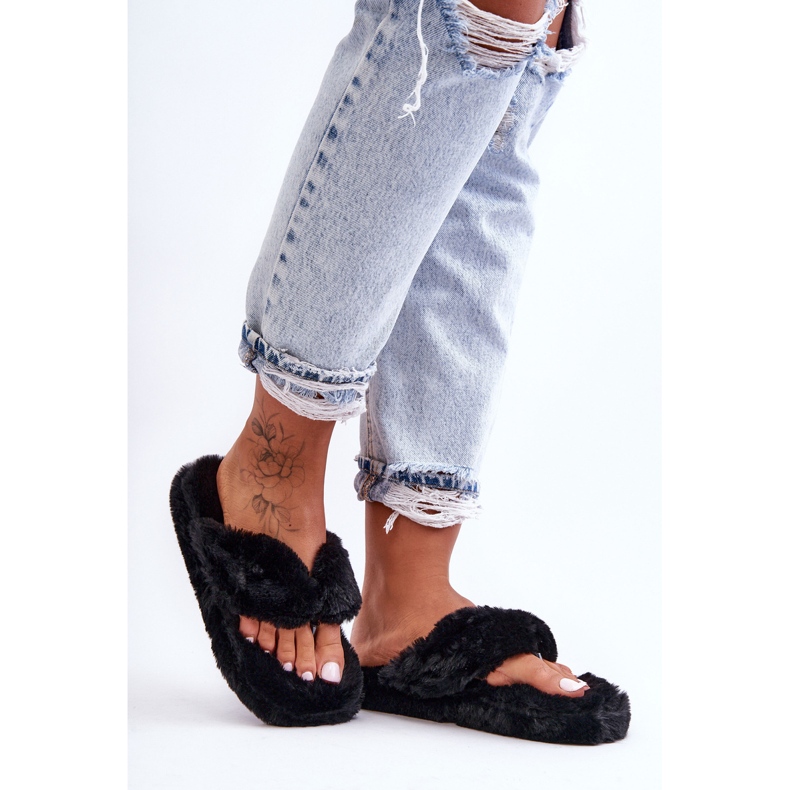 Naisten turkistossut Tossut Musta Elma 1