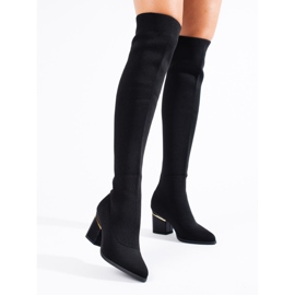 Musta naisten tekstiili Shelovet Thigh Highs 2