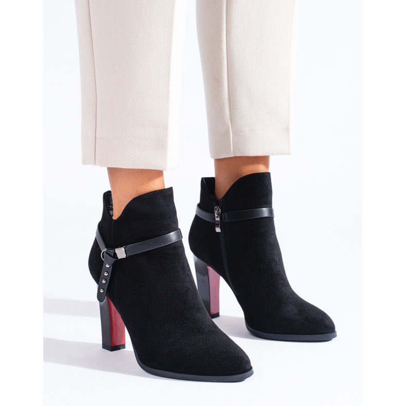 Shelovet mokkanahkakorkoiset saappaat musta 1