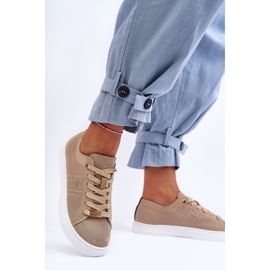 PE1 Naisten nauhalliset tennarit Beige Etna 2