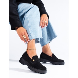 Klassiset mustat mokkanahkaiset naisten Shelovet-kengät 1