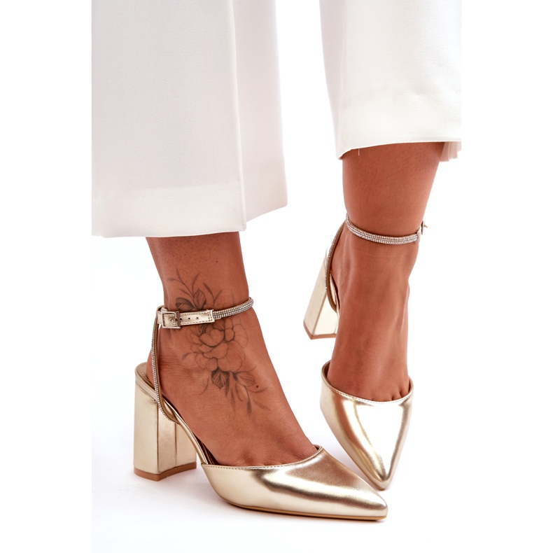 Eco-nahkapumput koristehihnalla, Golden Lirosa kultainen 6