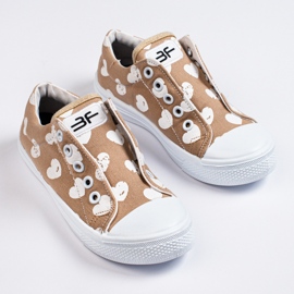 SHELOVET Slip-on beige-lenkkarit tytöille 3F sydämet 1