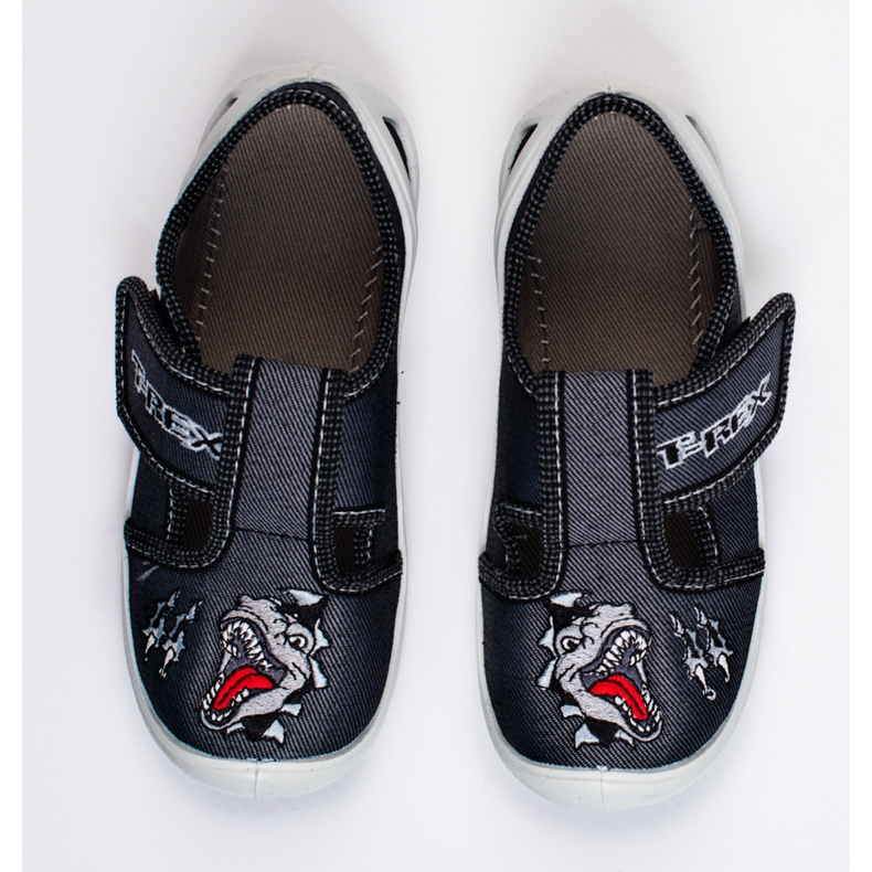 SHELOVET Tarranauhatossut pojan 3F dinosaurukselle musta 1