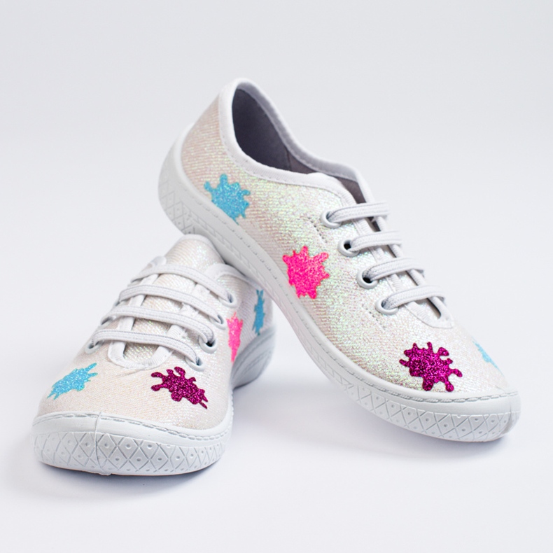 SHELOVET 3F lasten slip-on kiiltävät valkoiset tennarit monivärinen 1