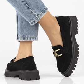 Filippo DP4916 nahkaiset mokkahousut alustalla mustat 2