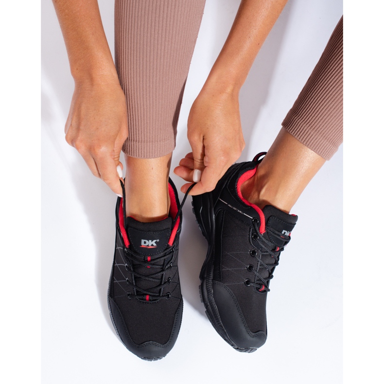 DK vedenpitävät mustat ja punaiset naisten vaelluskengät punainen 1