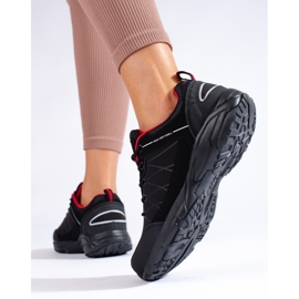 DK vedenpitävät mustat ja punaiset naisten vaelluskengät punainen 2