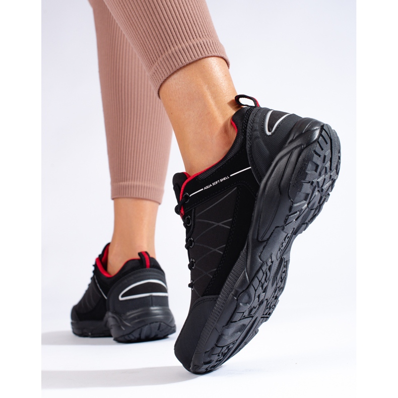 DK vedenpitävät mustat ja punaiset naisten vaelluskengät punainen 2