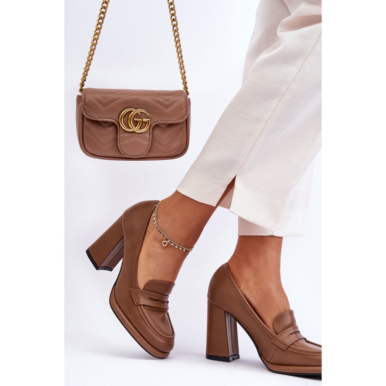 PS1 Muodikkaat pumput kantapäässä Ruskea Florence 2