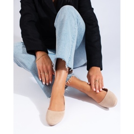 Mukavat mokkanahkaiset ballerinat beige 1