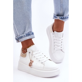 PS1 Naisten urheilukengät massiivisella alustalla Valkoinen ja kultainen Mariell 1