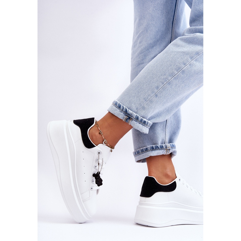 PS1 Naisten urheilukengät massiivisella alustalla, valkoinen ja musta Mariell 2