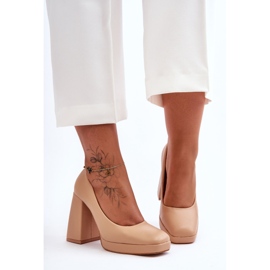 Chunky Heel Pumps Nude Rosalia beige 1