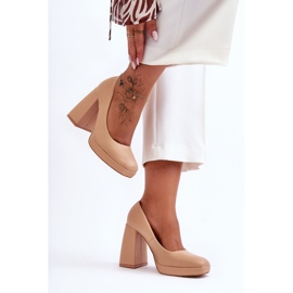 Chunky Heel Pumps Nude Rosalia beige 2