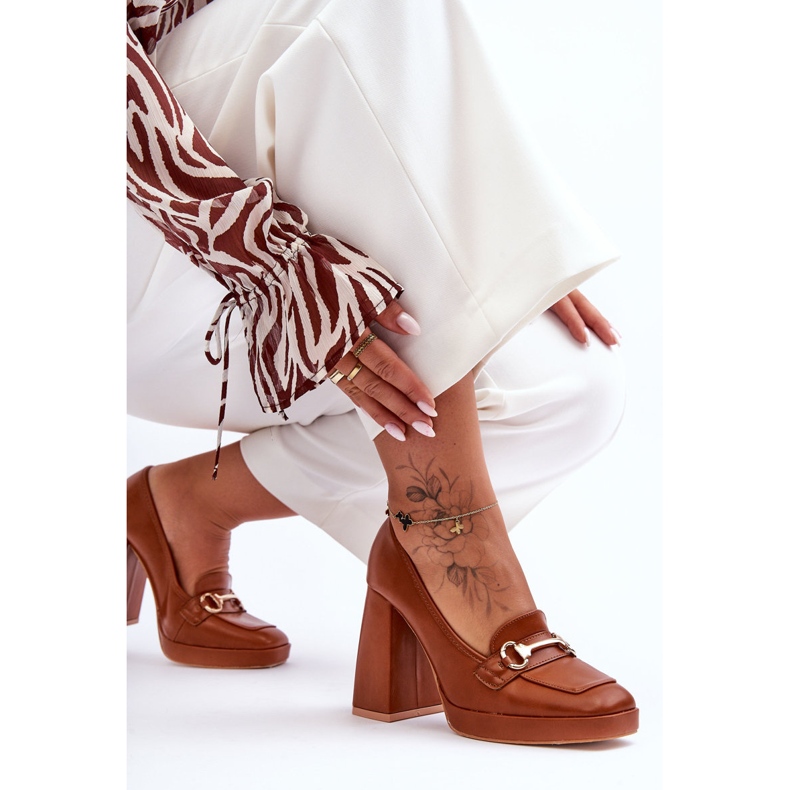 Muodikkaat Camel Rouse -nahkapumput ruskea 2