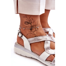 Naisten nahkasandaalit S.Barski 97619 hopea 5