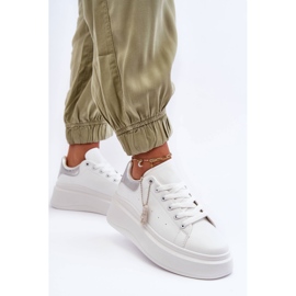 PS1 Naisten urheilukengät massiivisella alustalla, valkoinen ja hopea Mariell 1