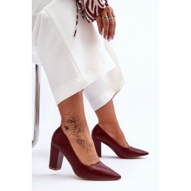 Klassiset Odessa Burgundy Heel Pumps punainen 1