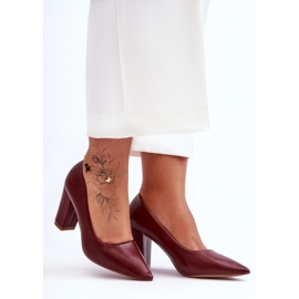 Klassiset Odessa Burgundy Heel Pumps punainen 2