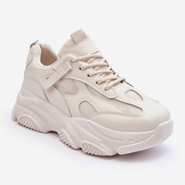 PG1 Naisten paksut Platform Tennarit Beige Agnenia 1