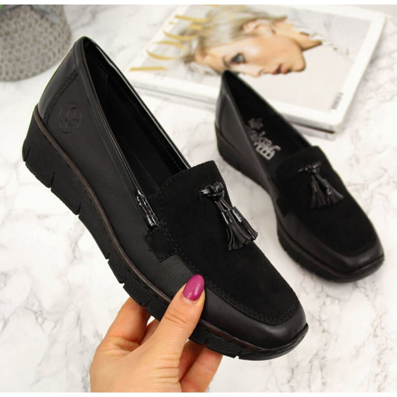 Rieker W RKR395 mustat kiilakengät 1