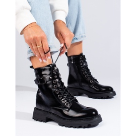 Lakatut nyöritys Shelovet naisten pussit musta 1