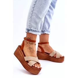 Naisten ekosilan sandaalit ruskean beige-kiiloille 1