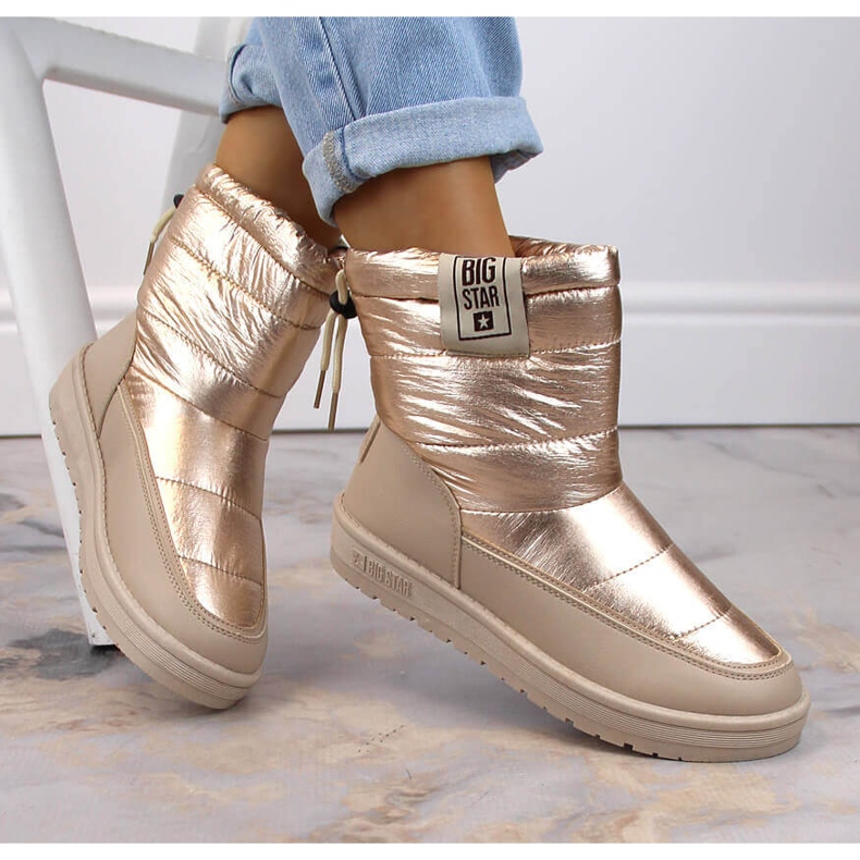 Naisten lumikengät metallisen beige eristetyt Big Star II274121 1