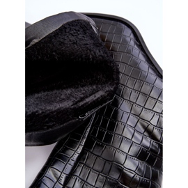 Nahkaiset korkeat saappaat Snake Pattern Musta Kornell 1
