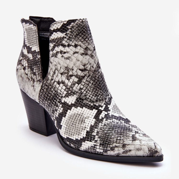 Naisten leikatut käärmeen saappaat mustavalkoiset Caderina 1