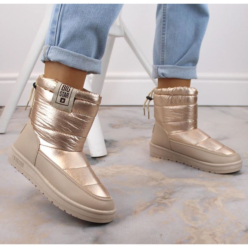 Metalliset lumisaappaat Big Star W INT1589D beige kultainen 2